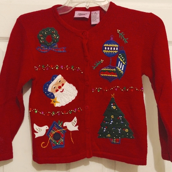 Airport Girls Other - Airport Girls Embellished Red Holiday Sweater Sz M